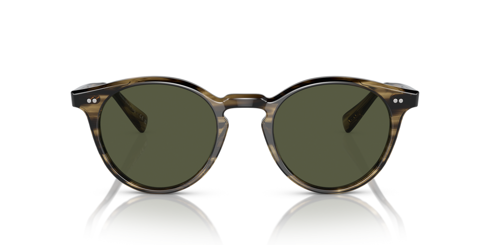 Oliver Peoples Romare Sun avec une monture Olive Smoke et des verres Vert - image 2