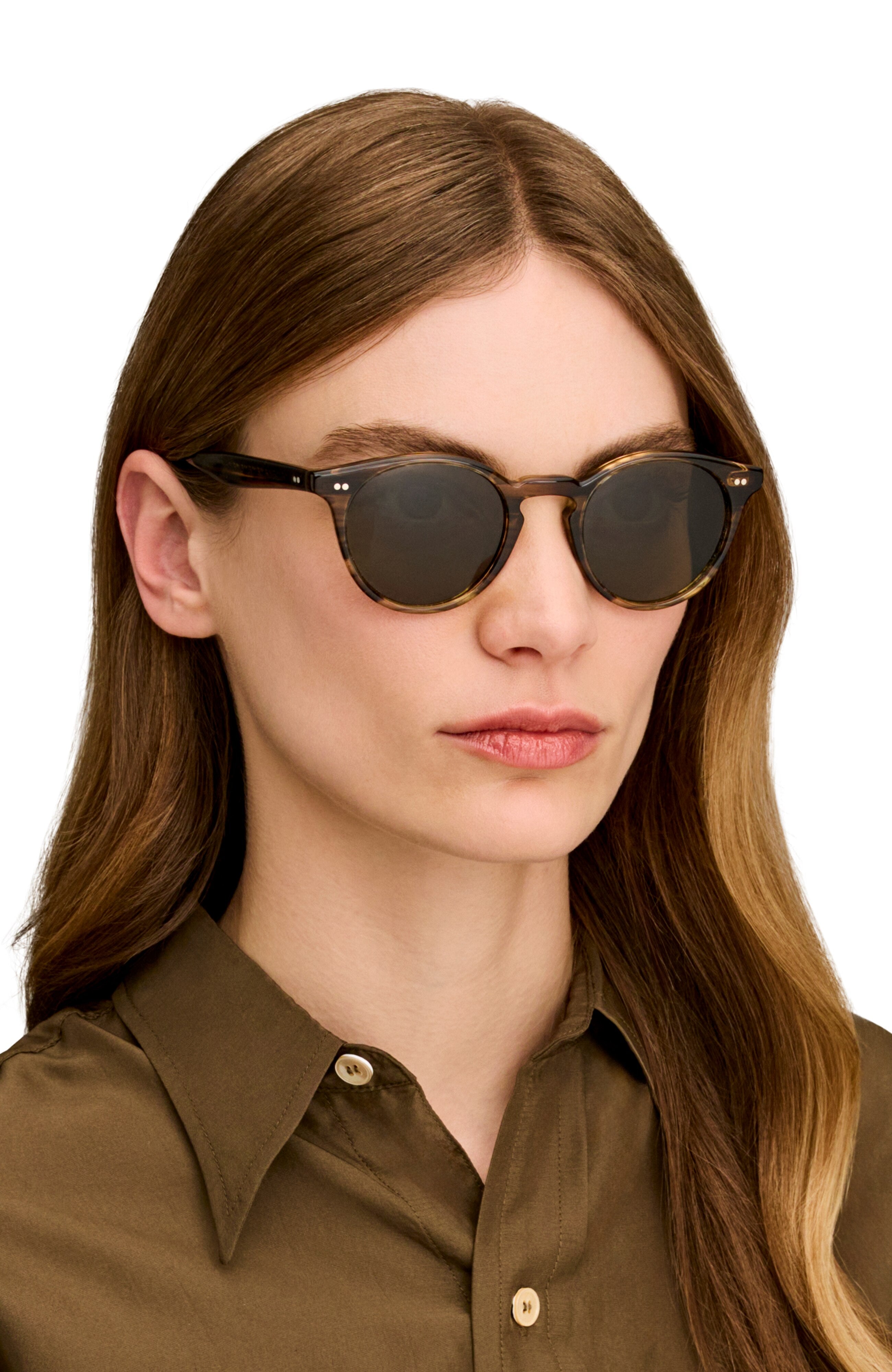 Oliver Peoples Romare Sun with Grey Textured Tortoise frame and