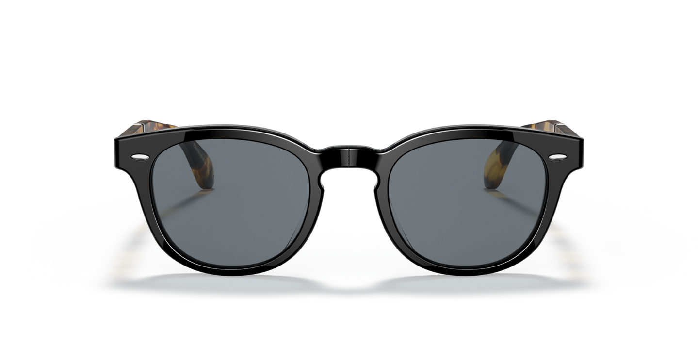 Oliver Peoples Sheldrake 1950 Exclusive with Black/YTB frame and Blue lenses - Image Plaque