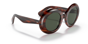Oliver Peoples Dejeanne avec une monture Écaille de tortue Rouge Vintage et des verres Vert - image 3