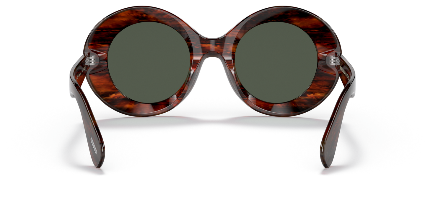 Oliver Peoples Dejeanne with Vintage Red Tortoise frame and Green lenses - Image Nosepads