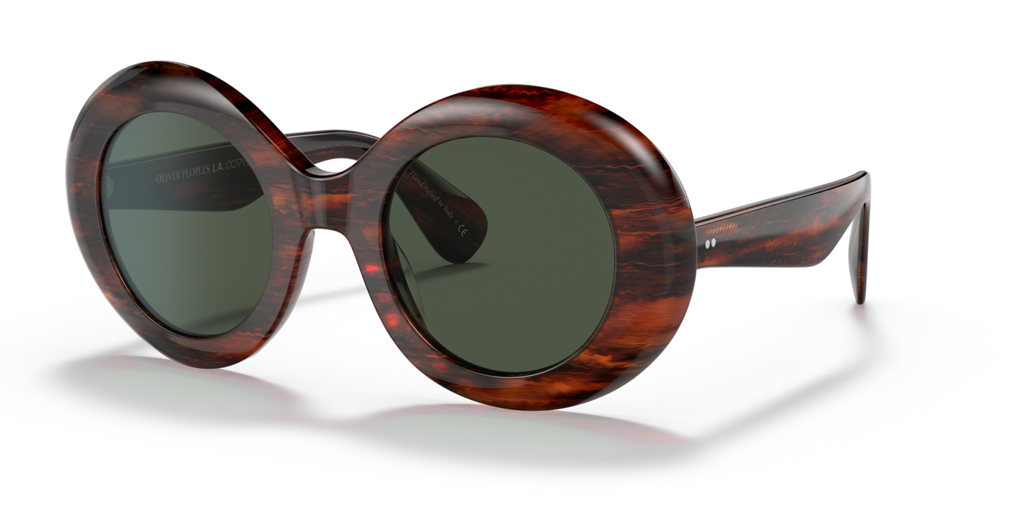 Oliver Peoples Dejeanne with Vintage Red Tortoise frame and Green lenses - Image Pins