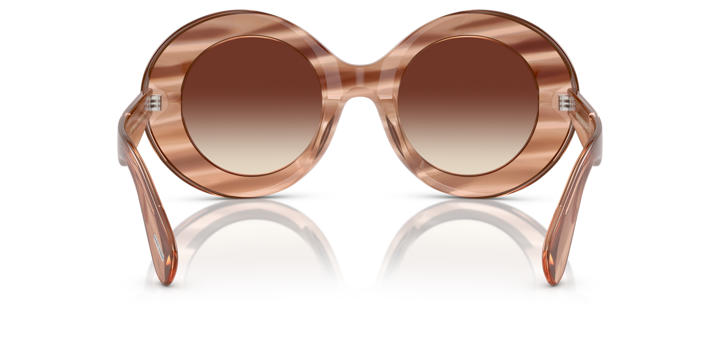 Oliver Peoples Dejeanne with Washed Sunstone frame and Brown lenses - Image Nosepads