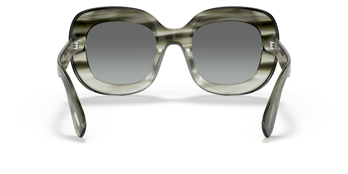 Oliver Peoples Jesson avec une monture Jade Délavé et des verres Gris - Image Plaquettes de nez