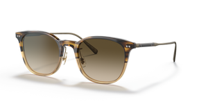 Sie Oliver Peoples Gerardo mit Canarywood Gradient/Antique Gold Gestell und Braun Gläsern - bild 1