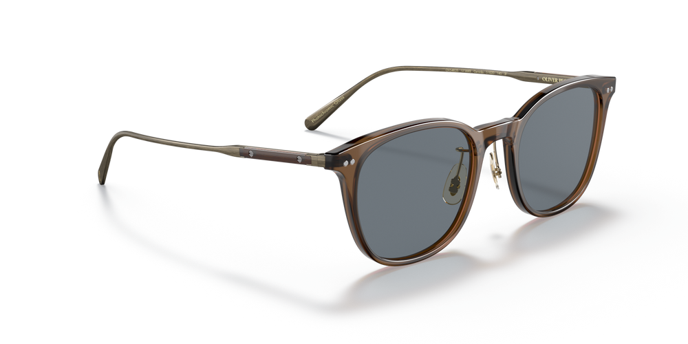 Oliver Peoples Gerardo avec une monture Dark Auburn/Antique Gold et des verres Bleu - image 3