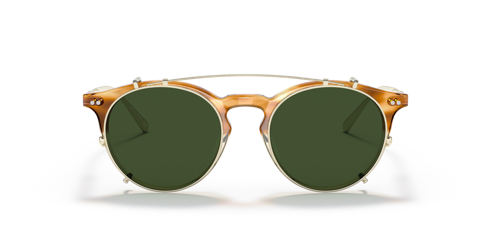 Oliver Peoples Eduardo con montatura Honey VSB/Brushed Gold e lenti  Verde - immagine 2