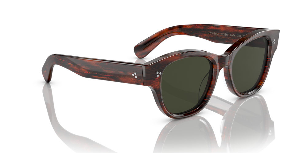 Oliver Peoples Eadie avec une monture Écaille de tortue Rouge Vintage et des verres Vert - L'image 3