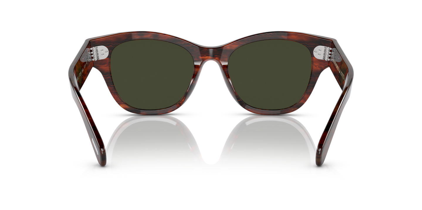 Oliver Peoples Eadie avec une monture Écaille de tortue Rouge Vintage et des verres Vert - Image Plaquettes de nez
