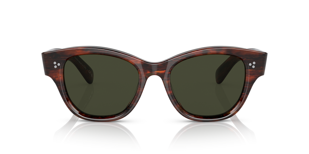 Oliver Peoples Eadie avec une monture Écaille de tortue Rouge Vintage et des verres Vert - L'image 2