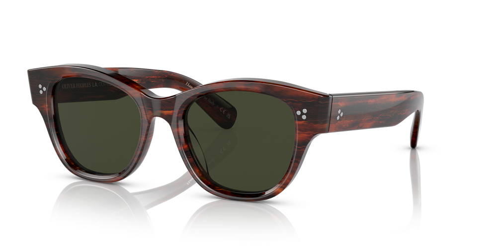 Oliver Peoples Eadie avec une monture Écaille de tortue Rouge Vintage et des verres Vert - L'image 1