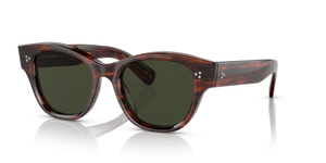 Oliver Peoples Eadie avec une monture Écaille de tortue Rouge Vintage et des verres Vert - L'image 1