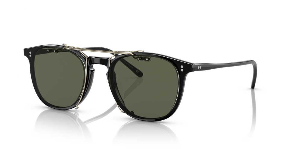 Oliver Peoples Sheldrake Flip-Up Clip with Antique Gold frame and Oliver Peoples Sheldrake Flip-Up Clip with Antique Gold frame and