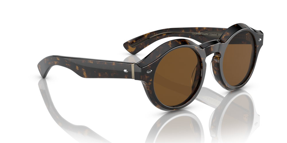 Oliver Peoples Cassavet avec une monture Walnut Tortoise et des verres Brun - L'image 3