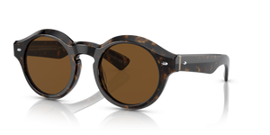 Oliver Peoples Cassavet avec une monture Walnut Tortoise et des verres Brun - L'image 1