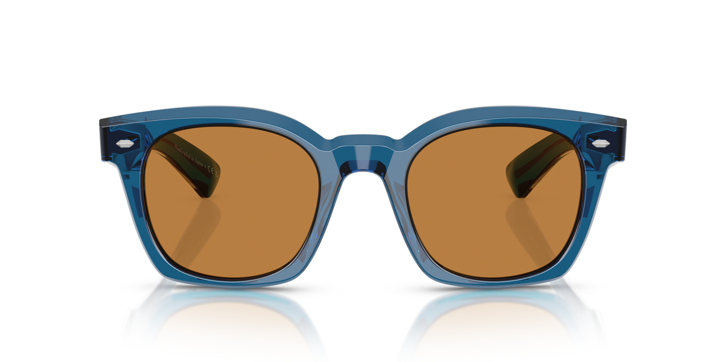 Oliver Peoples Merceaux 18K with Tetsukon Blue frame and Brown lenses - Image Lenses