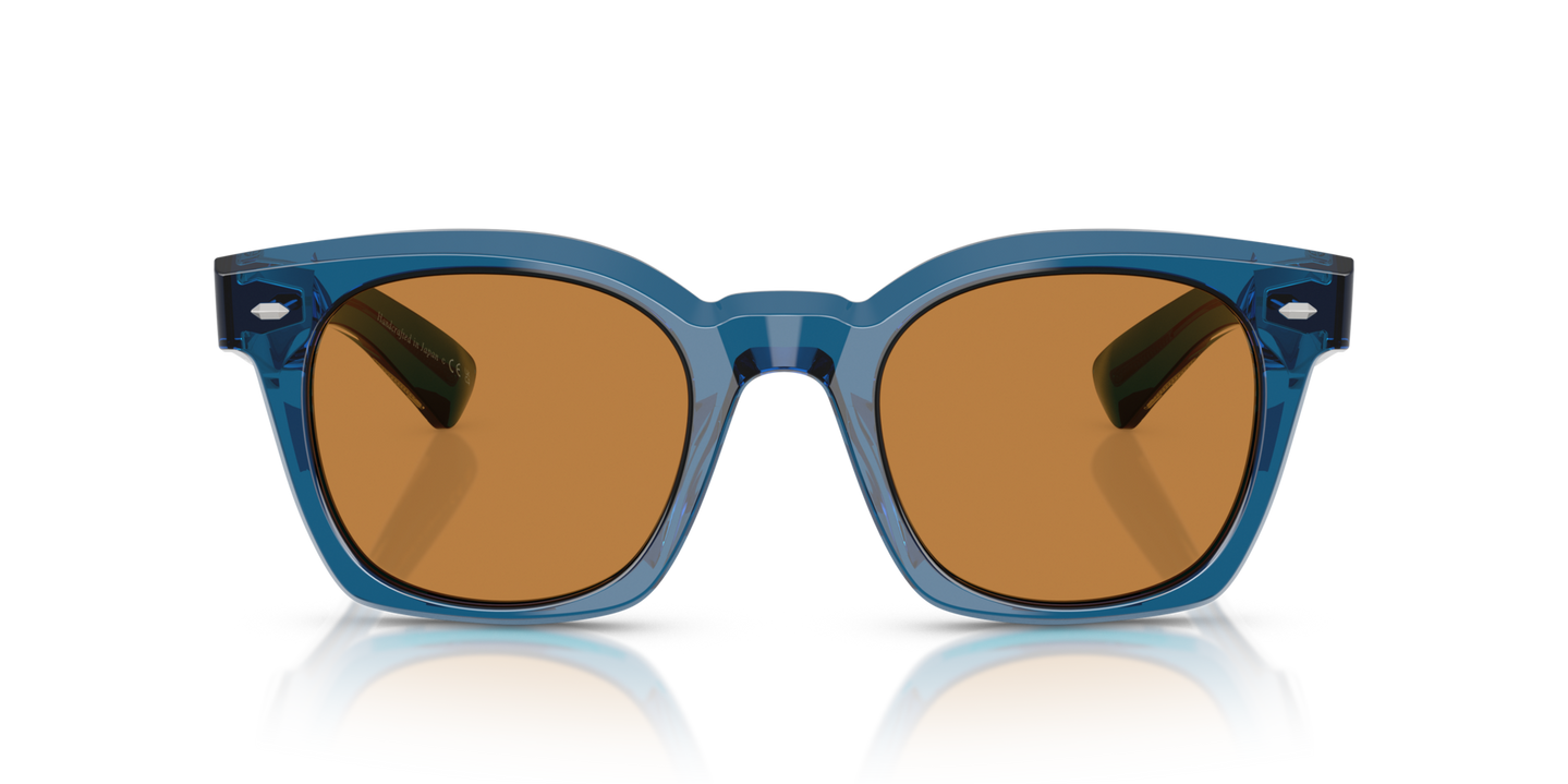 Oliver Peoples Merceaux 18K with Tetsukon Blue frame and Brown lenses - Image Lenses