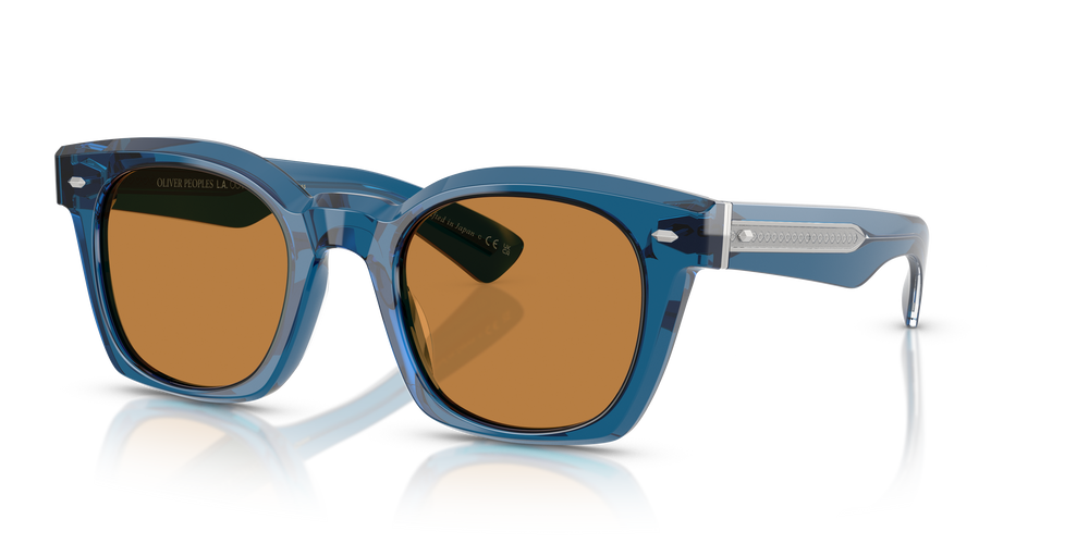 Oliver Peoples Hayton 18k with Barchan frame and Regal Blue lenses