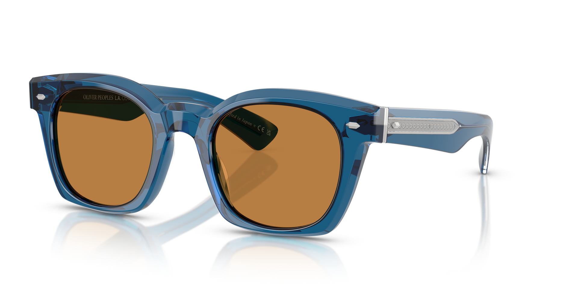 Oliver Peoples Merceaux 18K with Translucent Blue frame and Cognac
