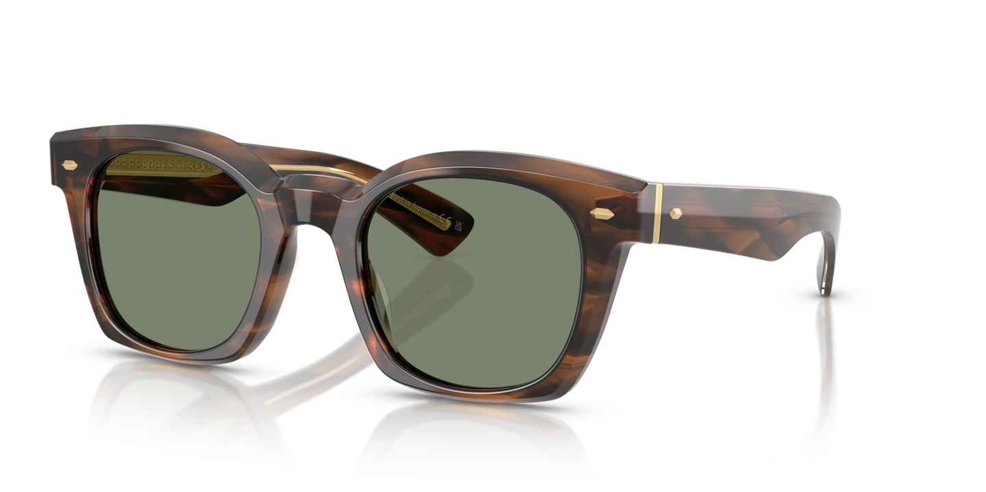 Oliver Peoples Merceaux 18K with Barchan frame and Green lenses - Image Plaque