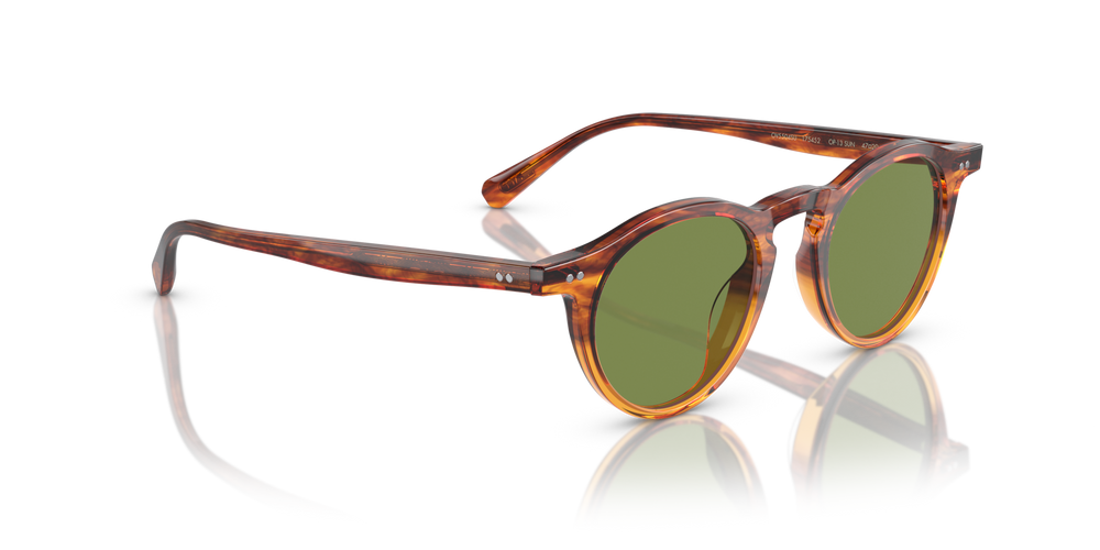 Oliver Peoples OP-13 Sun avec une monture Ambre foncé dégradé et des verres Vert - image 3