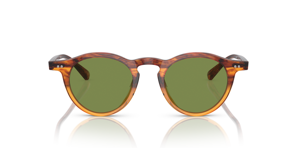 Oliver Peoples OP-13 Sun with Dark Amber Gradient frame and Green
