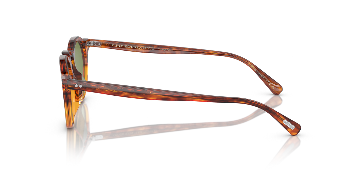 Oliver Peoples OP-13 Sun with Dark Amber Gradient frame and Green lenses - Image Genuine Pins