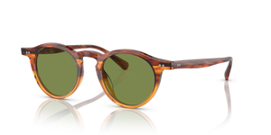 Oliver Peoples OP-13 Sun with Dark Amber Gradient frame and Green lenses - image 1