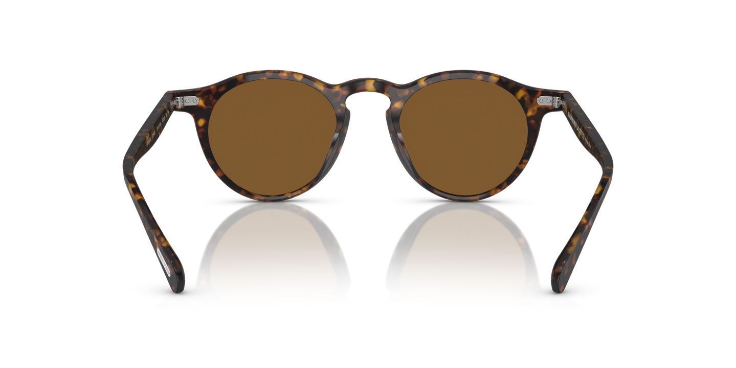 Oliver Peoples OP-13 Sun with Semi-Matte Atago Tortoise frame and Brown lenses - Image Nosepads