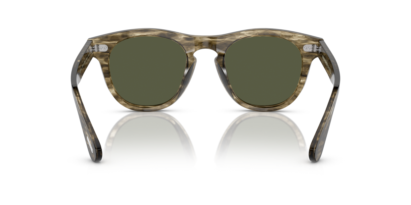 Oliver Peoples Rorke with Soft Olive Gradient frame and Green lenses - Image Nosepads