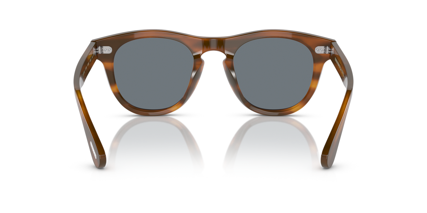 Oliver Peoples Rorke with Sycamore frame and Blue lenses - Image Nosepads
