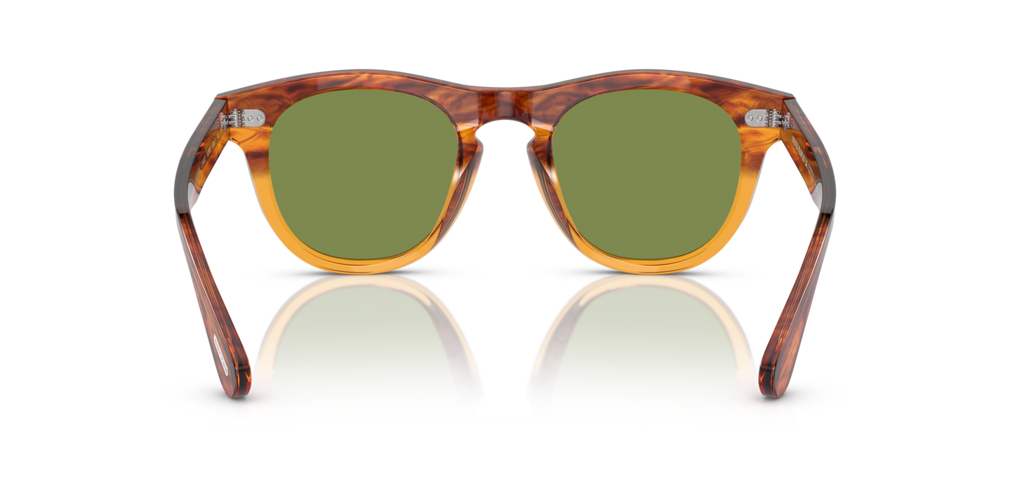 Oliver Peoples Rorke with Dark Amber Gradient frame and Green lenses - Image Nosepads