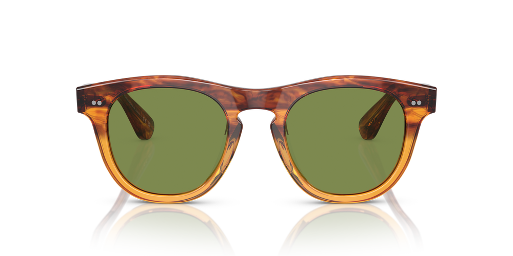 Sie Oliver Peoples Rorke mit Dark Amber Gradient Gestell und Grün Gläsern - Das Bild 2