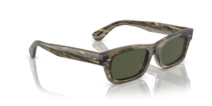 Oliver Peoples Davri with Soft Olive Bark frame and Green lenses - Image 3