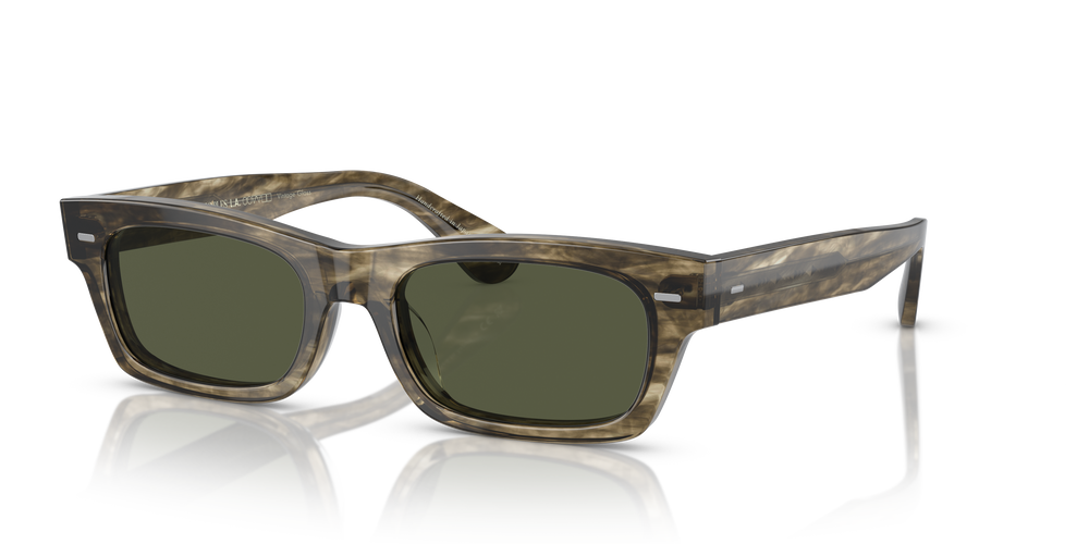 Oliver Peoples Davri with Soft Olive Bark frame and Green lenses - Image 1