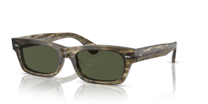 Oliver Peoples Davri with Soft Olive Bark frame and Green lenses - Image 1