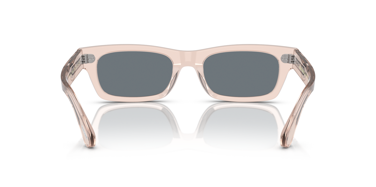 Oliver Peoples Davri with Cherry Blossom frame and Blue lenses - Image Nosepads