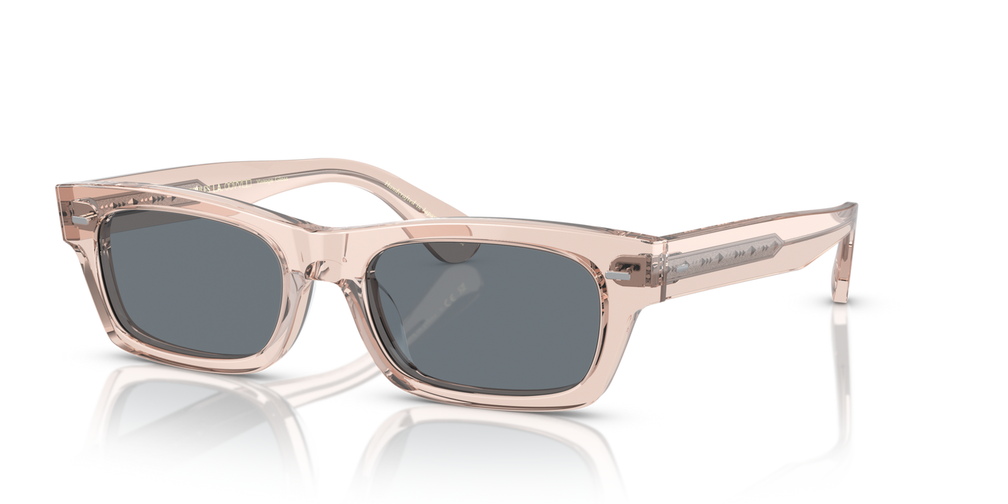 Oliver Peoples Davri with Cherry Blossom frame and Blue lenses - Image Plaque