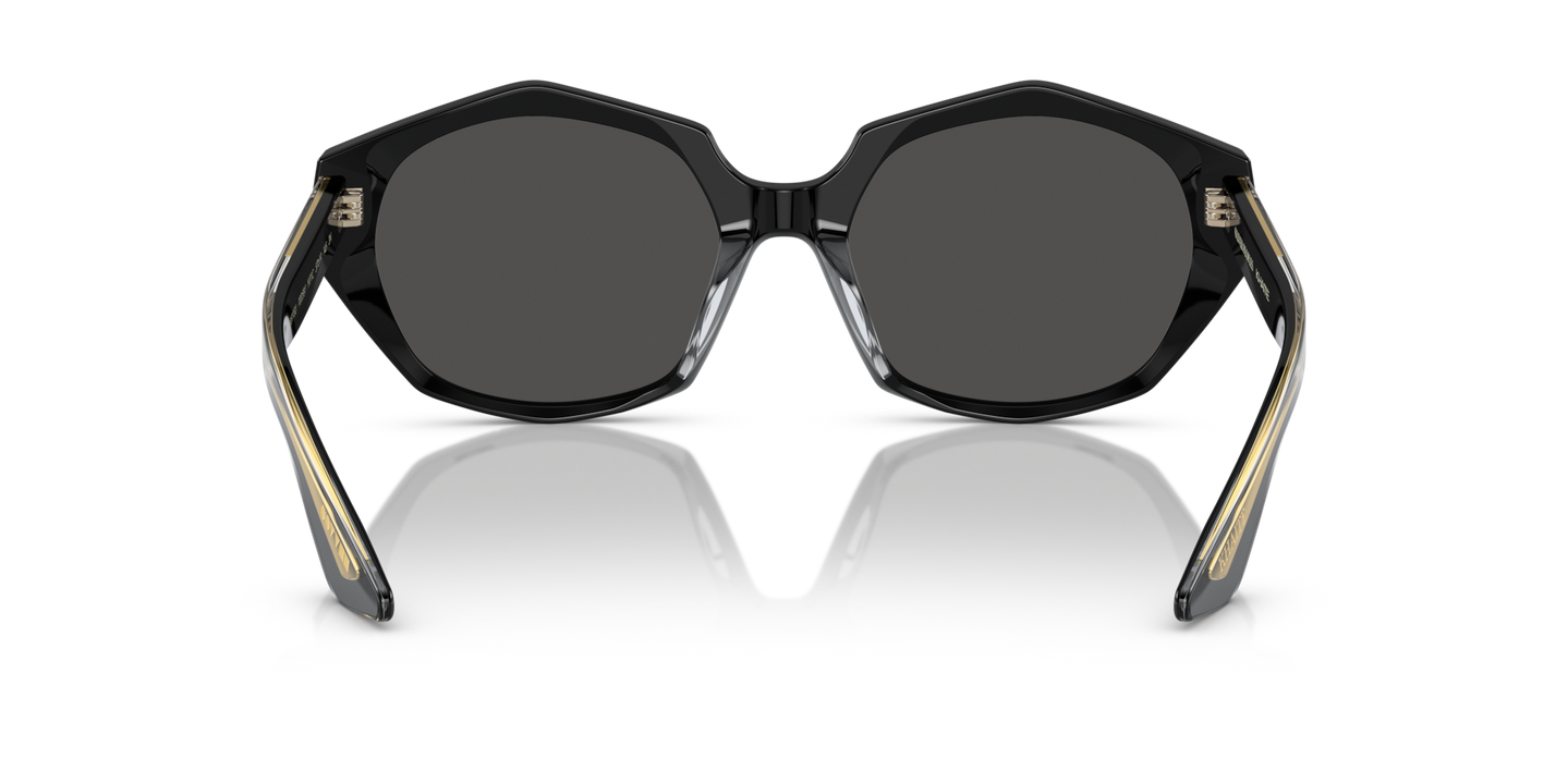 Oliver Peoples 1971C avec une monture Noir et des verres Gris - Image Plaquettes de nez