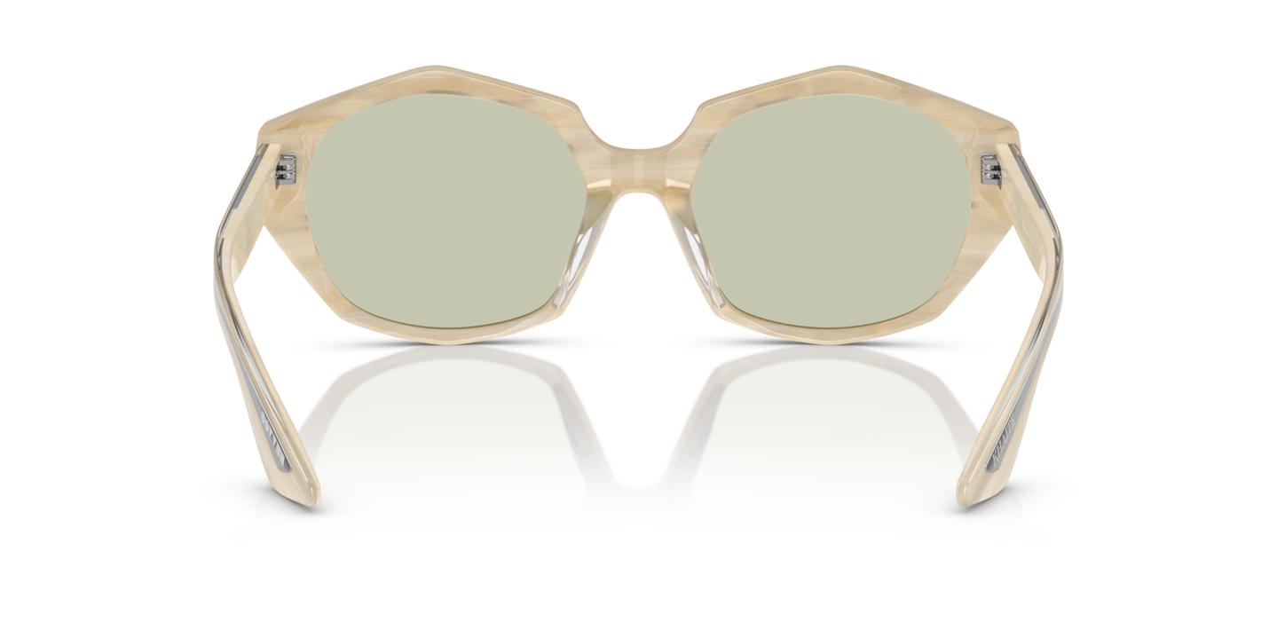Oliver Peoples 1971C avec une monture Satiné beige et des verres Vert - Image Plaquettes de nez