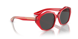 Oliver Peoples 1971C avec une monture Rouge translucide et des verres Gris - image 3