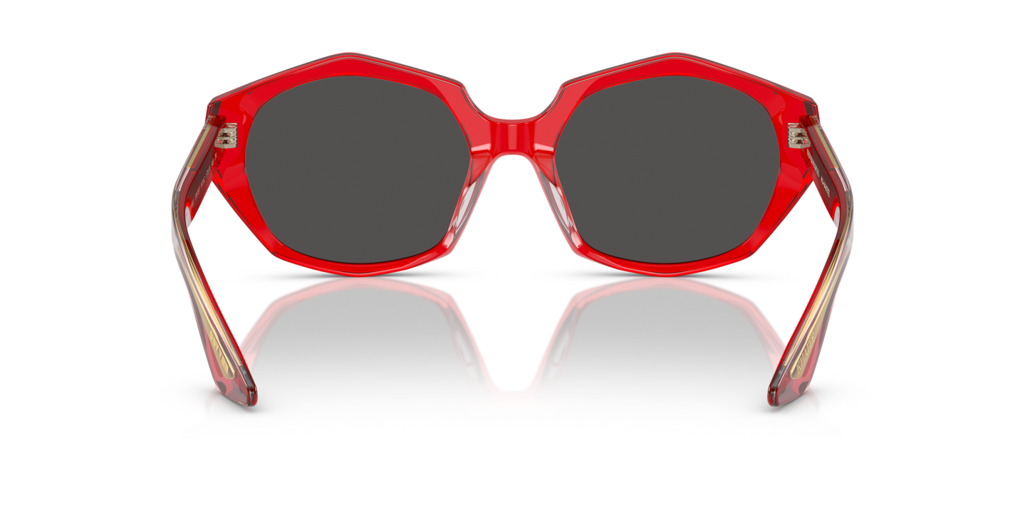 Oliver Peoples 1971C with Translucent Red frame and Grey lenses - Image Nosepads