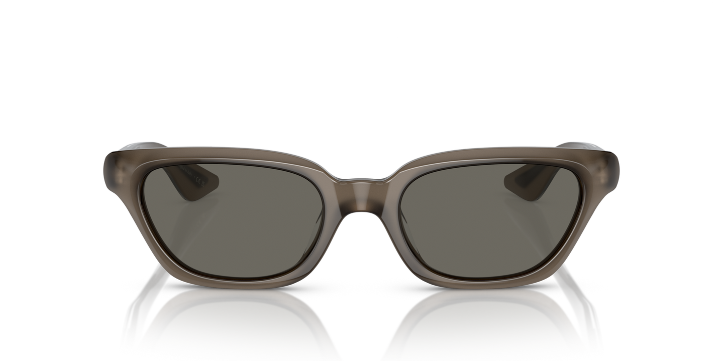 Oliver Peoples 1983C avec une monture Taupe et des verres Gris - Image Verres