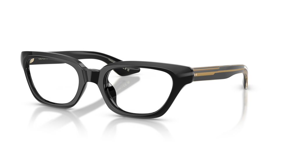 Oliver Peoples 1983C の ブラック フレームと Clear Blue-Violet