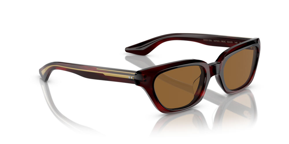 Oliver Peoples 1983C con montura Corteza rojo burdeos y lentes Marrón - El 3