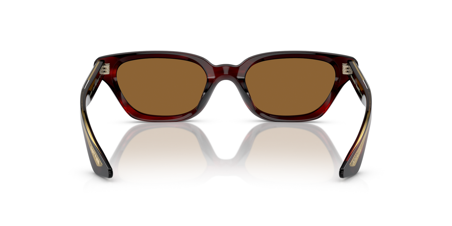 Oliver Peoples 1983C with Bordeaux Bark frame and Brown lenses - Image Nosepads