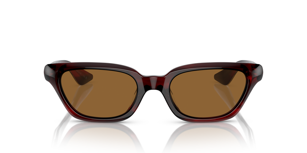 Oliver Peoples 1983C con montura Corteza rojo burdeos y lentes Marrón - El 2