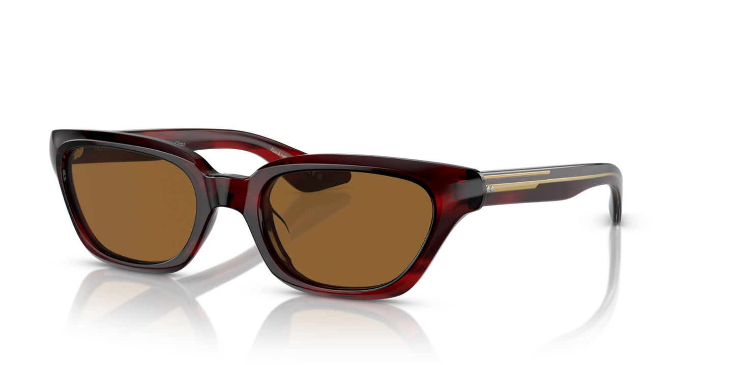 Oliver Peoples 1983C con montura Corteza rojo burdeos y lentes Marrón - Imagen Pernos
