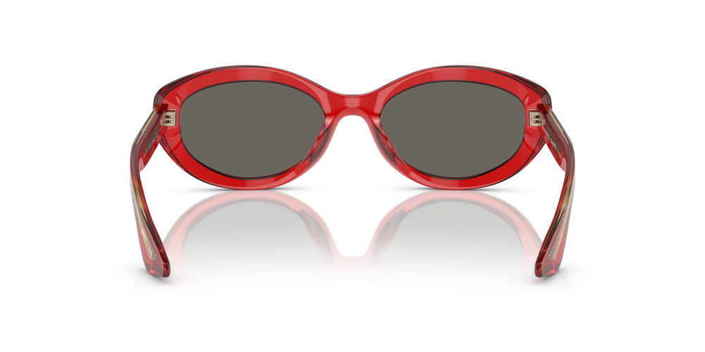 Oliver Peoples 1969C avec une monture Rouge translucide et des verres Gris - L'image 5