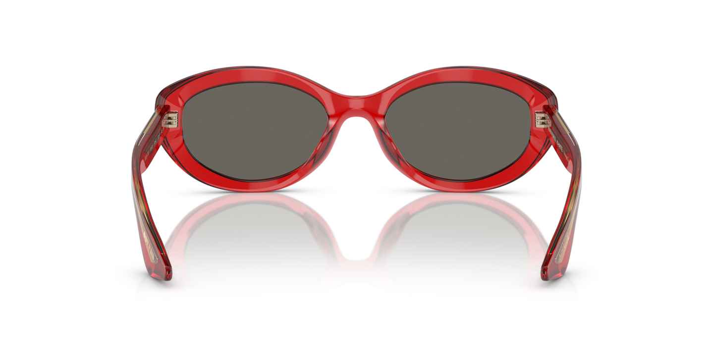 Oliver Peoples 1969C con montatura Rosso Traslucido e lenti  Grigio - Immagine Naselli